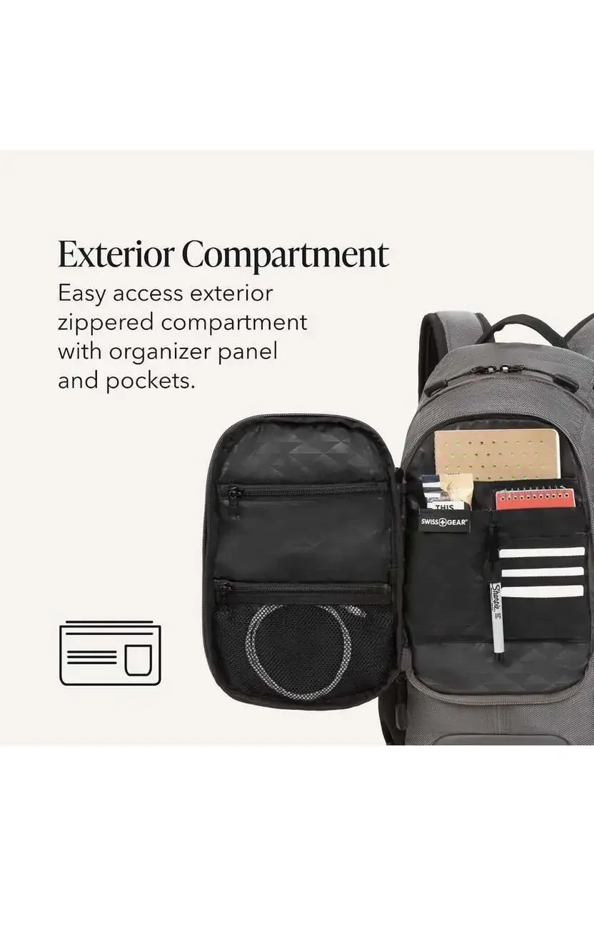 SwissGear 3598 City Pack Narrow Daypack Backpack, Ballistic Grey